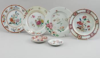 PARTI PORSLIN, 6 delar, Kina, 1700-tal.