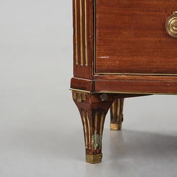 A late Gustavian mahogany commode, Stockholm, late 18th century.
