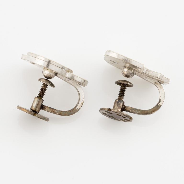 Wiwen Nilsson, a pair of silver earrings, Lund 1975.
