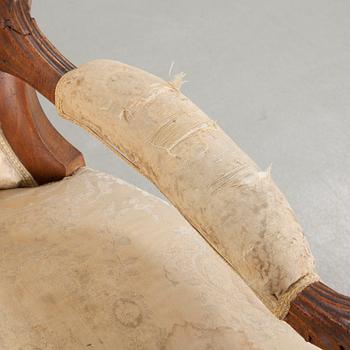 FÅTÖLJ, nyrokoko, sent 1800-tal.