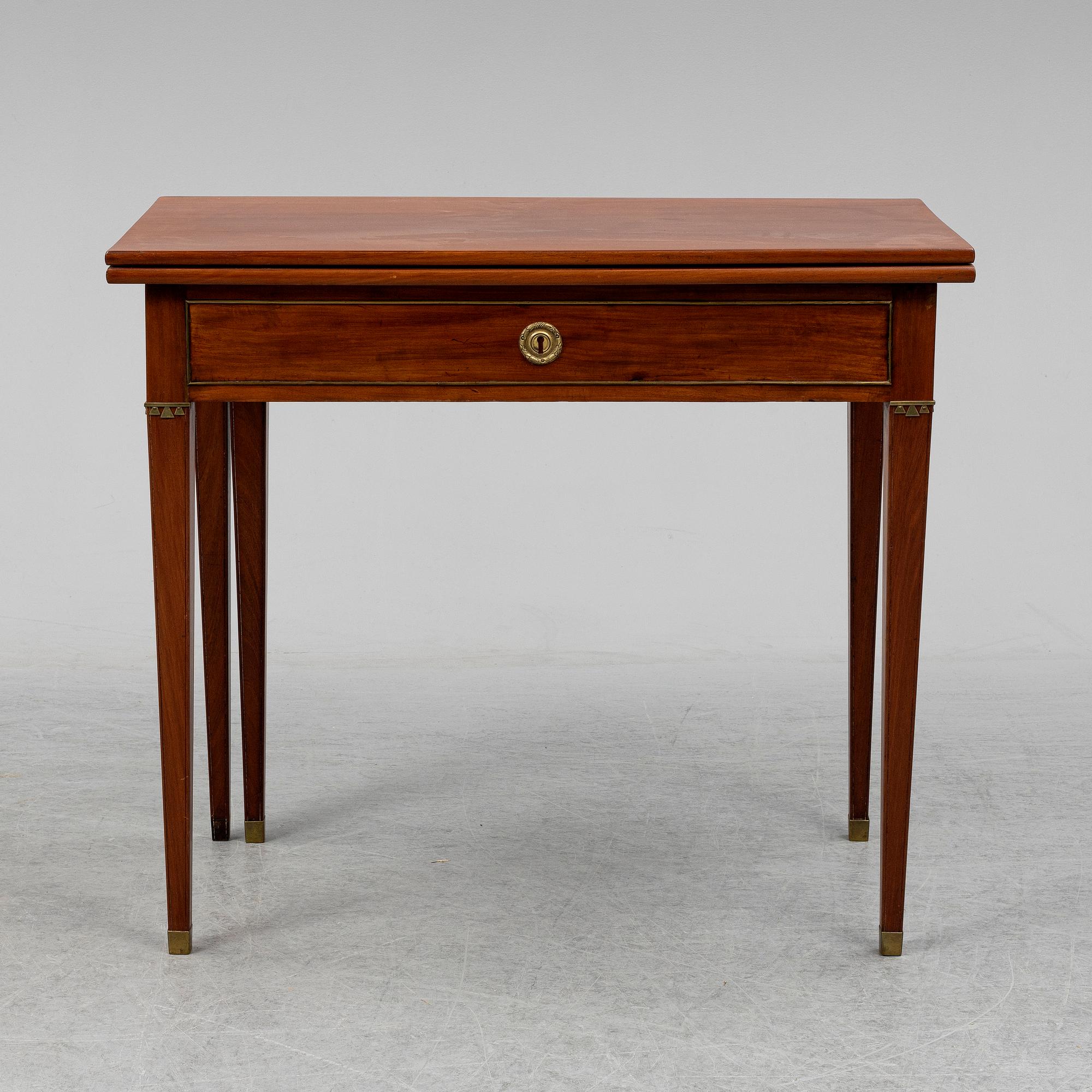 A late Gustavian games table, late 18th ct.