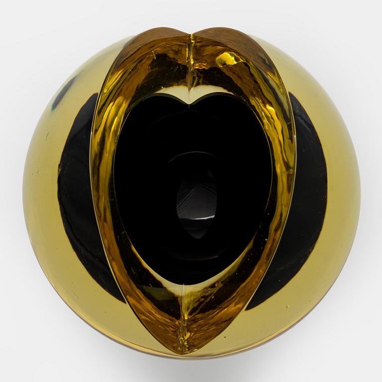 Nanny Still, skulptur, "Melon" signerad Nanny Still Riihimäen Lasi Oy.