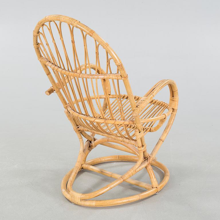 A rattan lounge chair, second half of the 20th century.