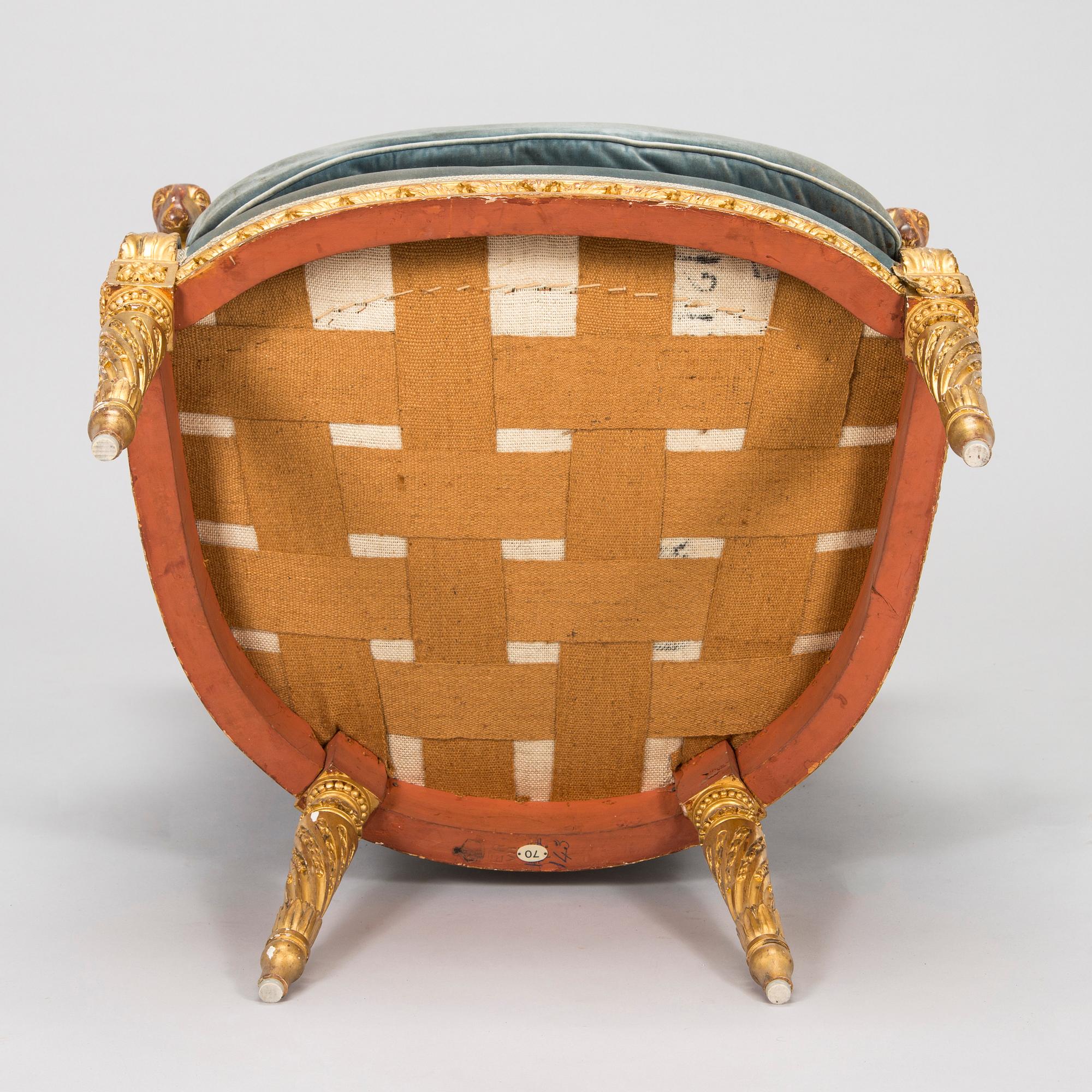 Bergère, Edward VII's inventory stamp (reign 1901-1910), England.