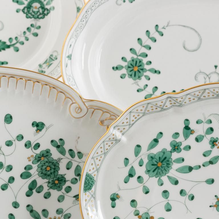 A 30-piece porcelain dinner service, "Indische Malerai Grün", Meissen, Germany.