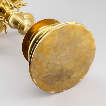 KANDELABER, mässing, barockstil, 1900-talets första hälft.