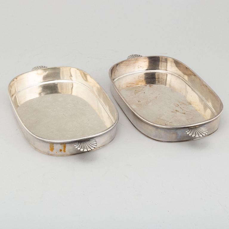 A pair of mid 20th century plated silver trays, Råström.