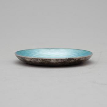 CIGARRFAT, 4 st, silver samt emalj, 1900-talet mitt. Totalvikt 138 gram.