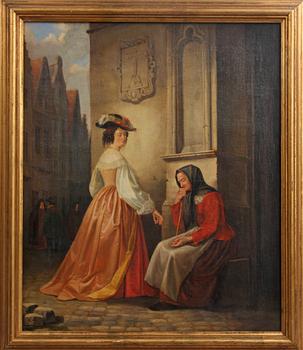 OKÄND KONSTNÄR, olja på uppfodrad duk.