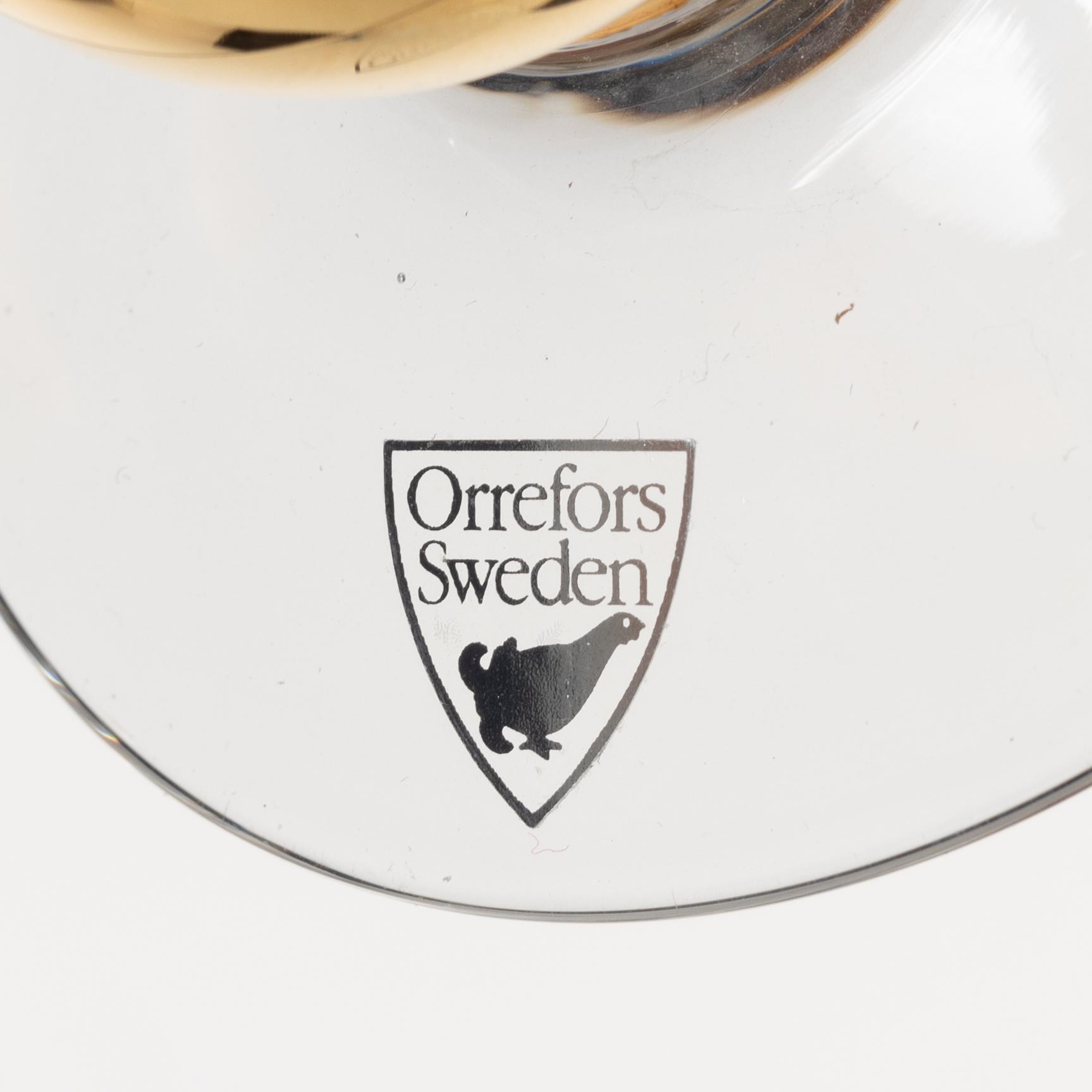 Gunnar Cyrén, Nobel, 5 martini glasses, Orrefors,