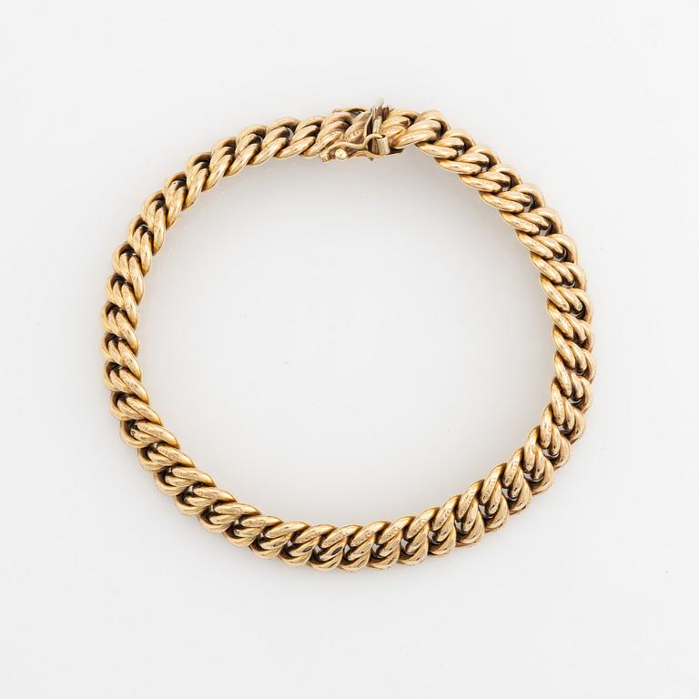 9K gold bracelet, Uno A Erre, Italy.