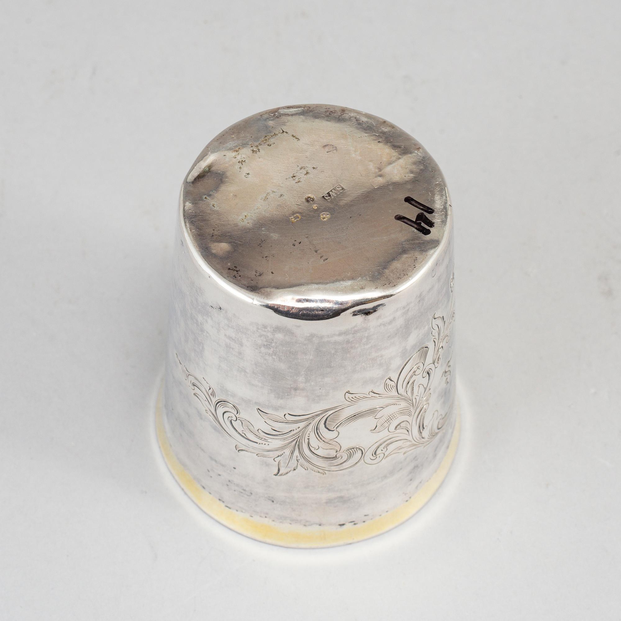 A Swedish early 19th century silver beaker, mark of Stephan Westersrtåhle, Stockholm 1809.