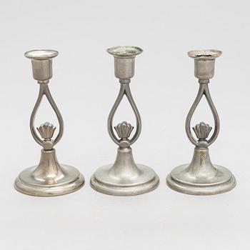 Paavo Tynell, three 1920/30's '8022' candlesticks for Taito.