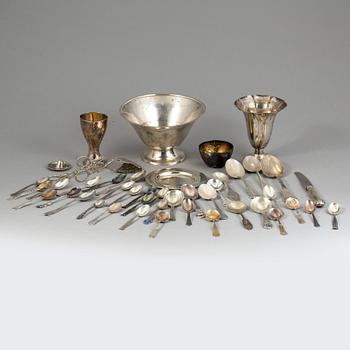 PARTI SILVER, 44 delar, bland annat MGAB, Lidköping, 1959-1967. Total vikt 1152 g.