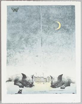 Bengt Landin · BENGT LANDIN, färglitografi, hc-upplaga, signerad