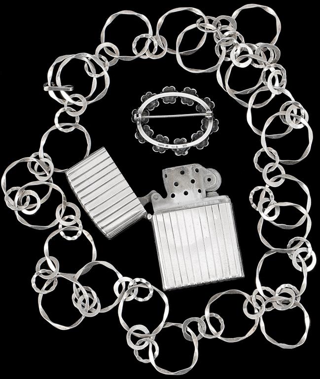 PARTI SILVER, 3 delar, bla Åke Strömdahl, 1958. Totalvikt 130g.