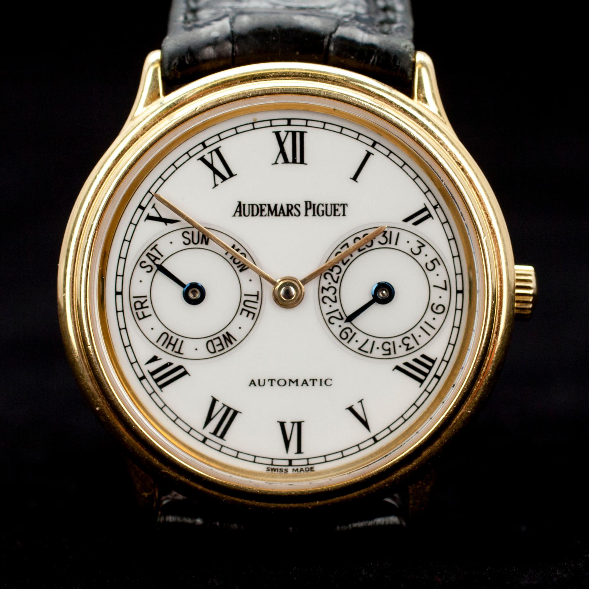 ARMBANDSUR, herr, Audemars Piguet, Automatic Calender, guld 18K. 1980-tal.