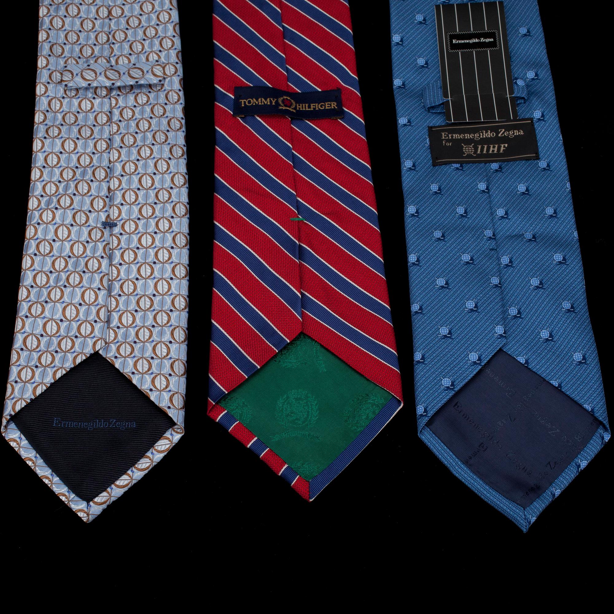 SLIPSAR, 3 st,Tommy Hilfiger samt Ermenegildo Zegna.