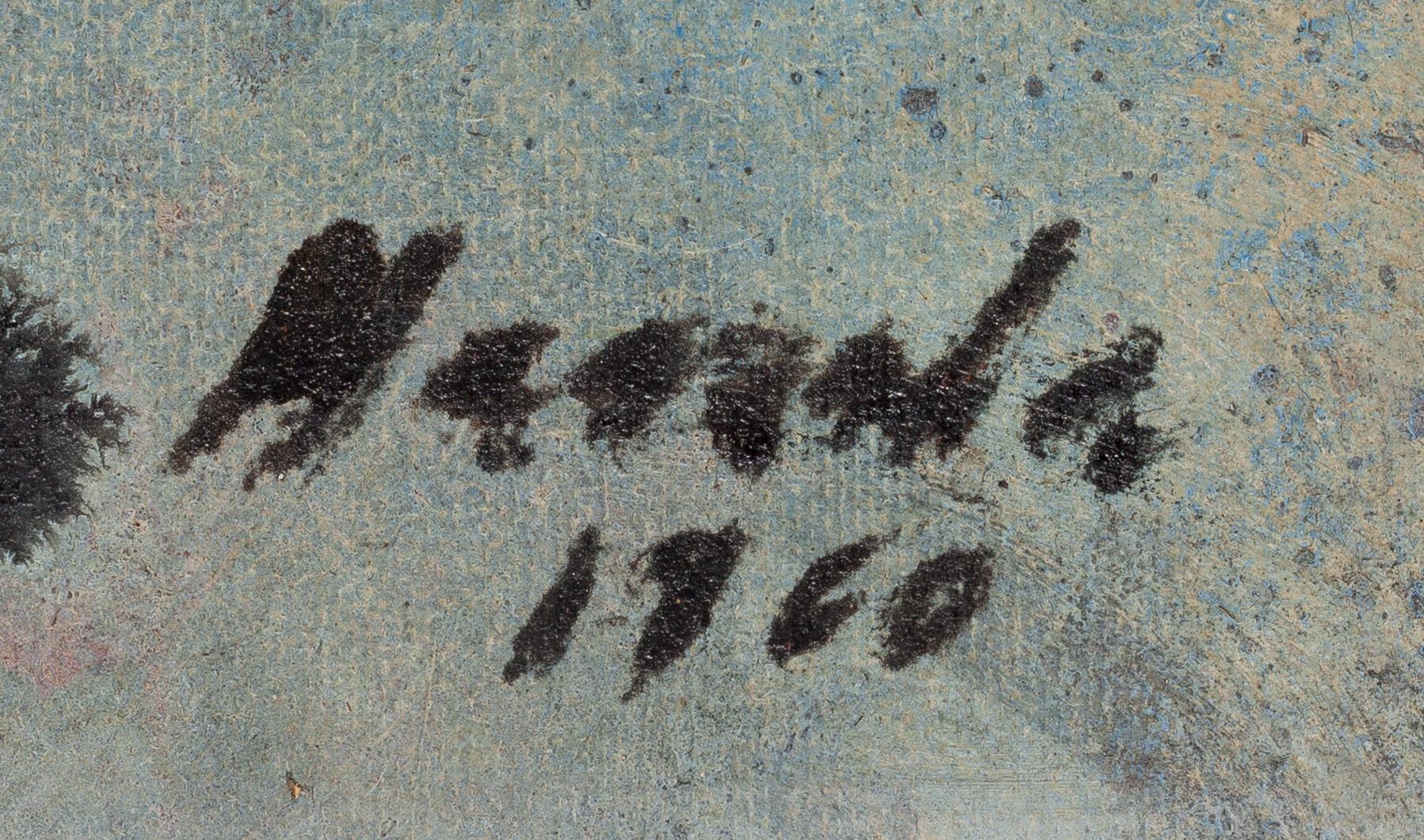 Olavi Haarala, olja på pannå, signerad och daterad 1960.