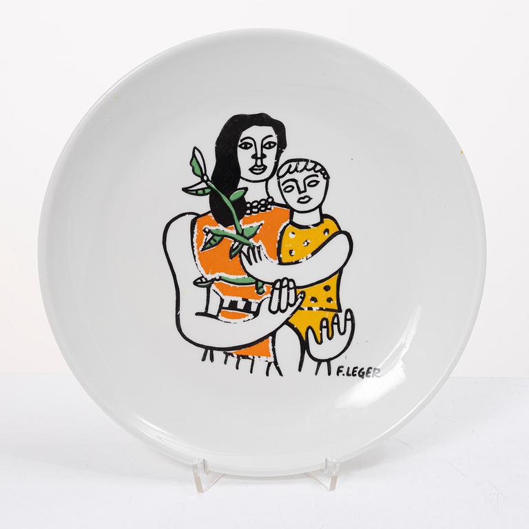 Tallrikar, 7st, med motiv av Fernand Léger, FD Chauvigny, Frankrike.