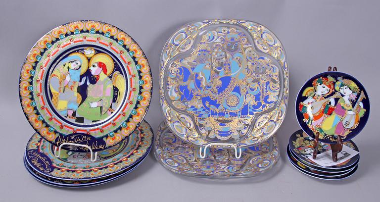 TALLRIKAR, 11 st, Björn Wiinblad, Rosenthal Sudio-Linie.