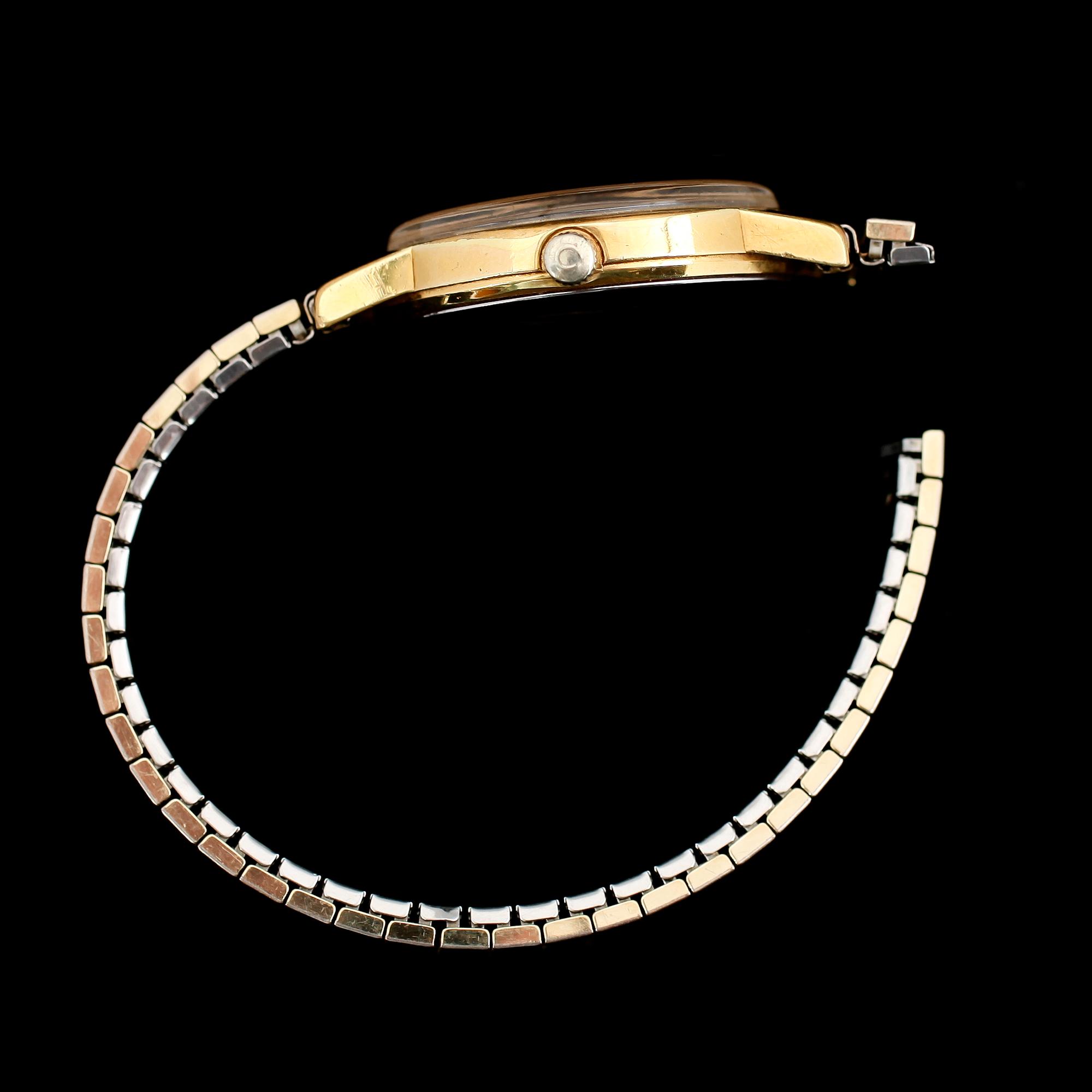 ARMBANDSUR, guld på stål, Omega.