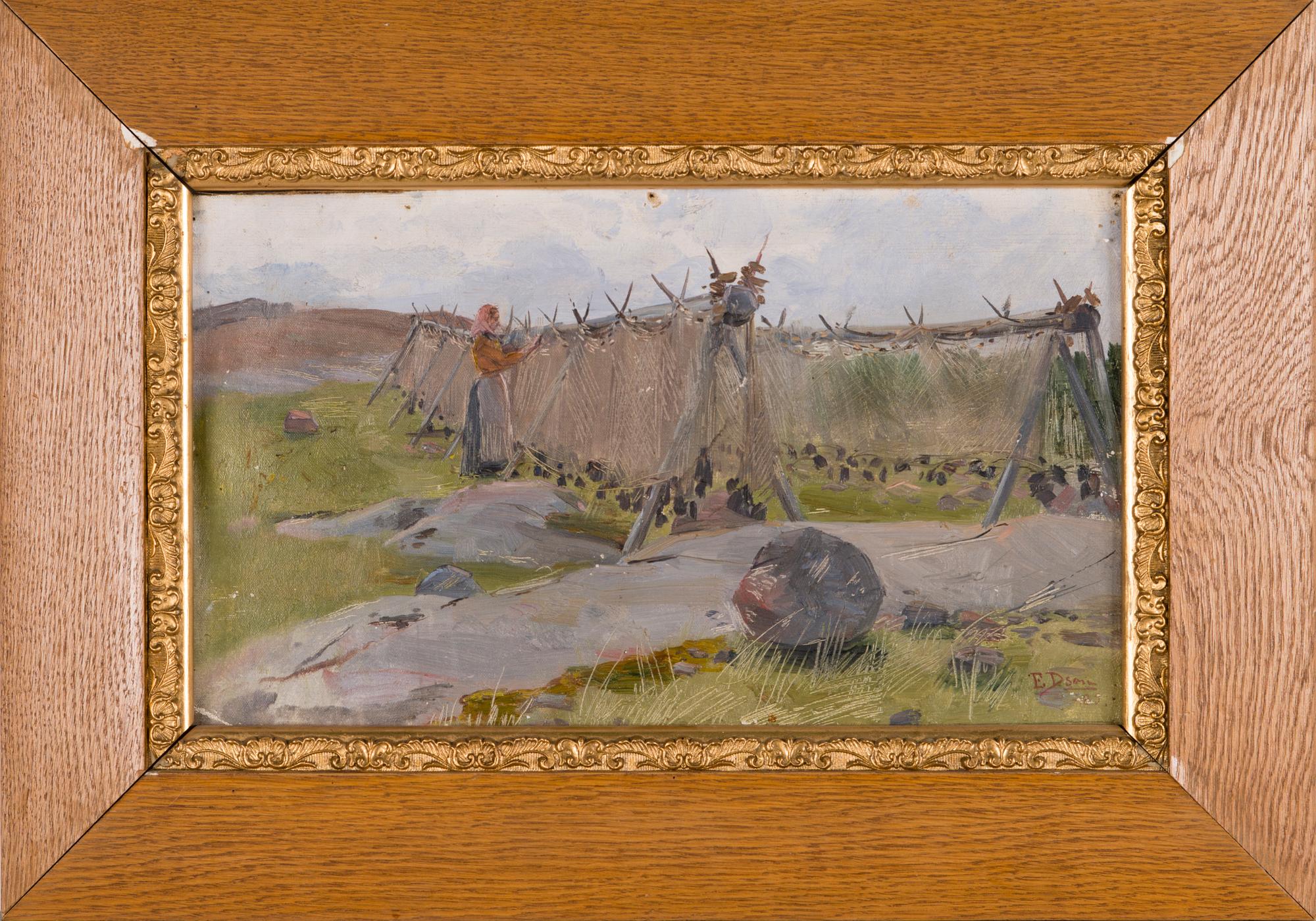 ELIN DANIELSON-GAMBOGI, GIRL CLEANING THE FISHING NETS.