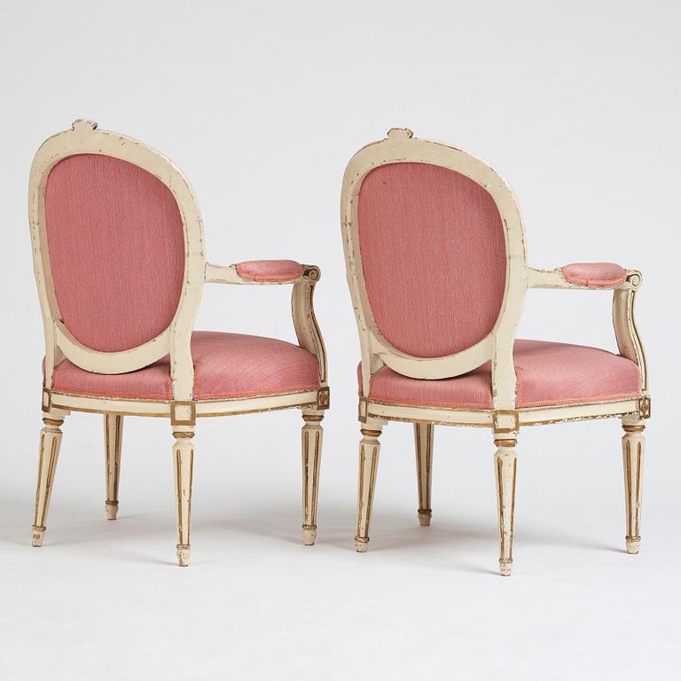 A pair of Gustavian armchairs.