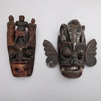 DANSMASKER, 2 st, Afrika, 1900-tal.
