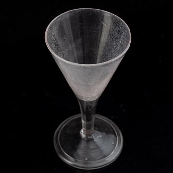 Two Swedish 18th century wine goblets, possibly Kungsholms Glasbruk.