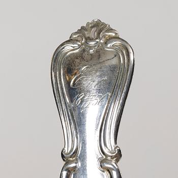 A set of 39 pieces of 'Olga' silver flatware, 1810s - 1860s, Sweden.