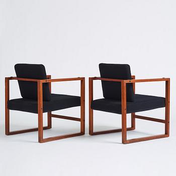 Ole Gjerløv Knudsen & Erik Korshagen, a pair of easy chairs for Søren Nielsen & Co, Denmark 1950s-60s.