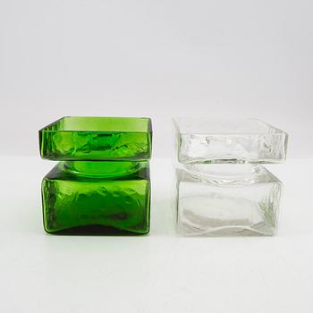 Helena Tynell, vases 9 pcs "Pala" Riihimäki Glass, designed in 1964.