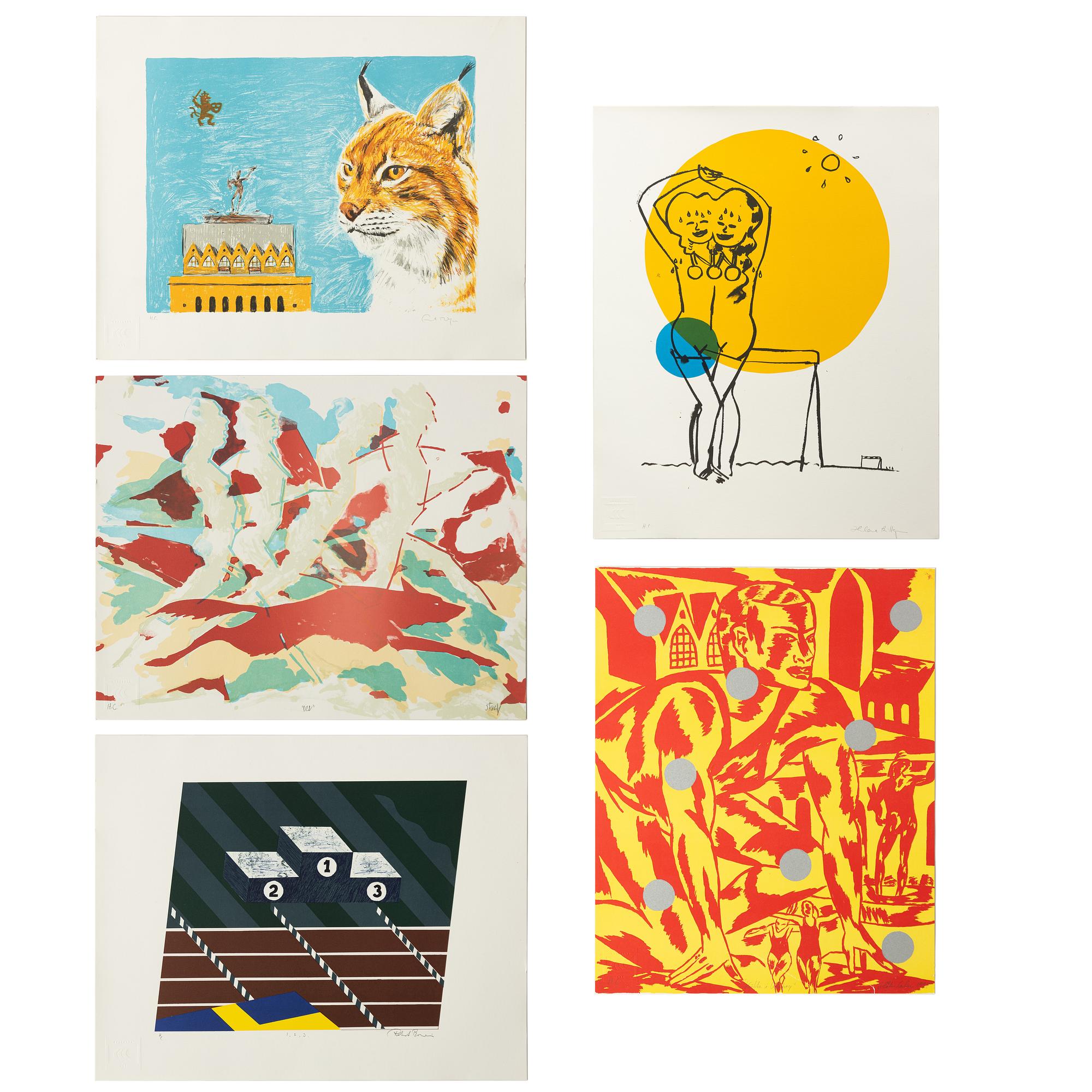 Portfolio, with 5 lithographs, “5th IAAF World Championships in Athletics Göteborg 1995”.