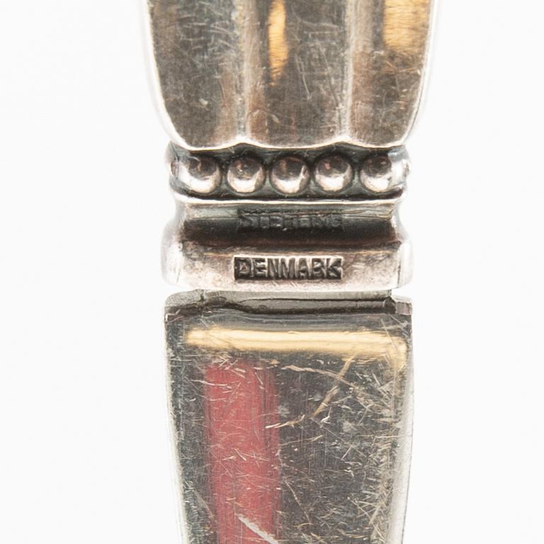 Johan Rohde, salad servers, a pair, sterling silver, "Konge/Acorn", Georg Jensen, Denmark, after 1945.