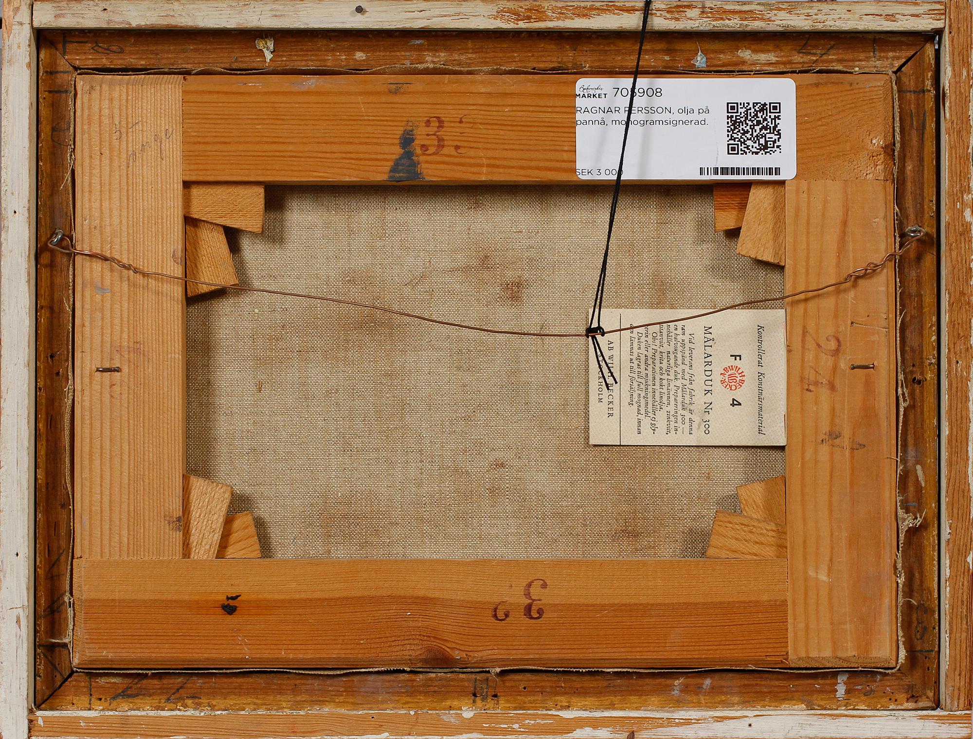 RAGNAR PERSON, olja på pannå, monogramsignerad.