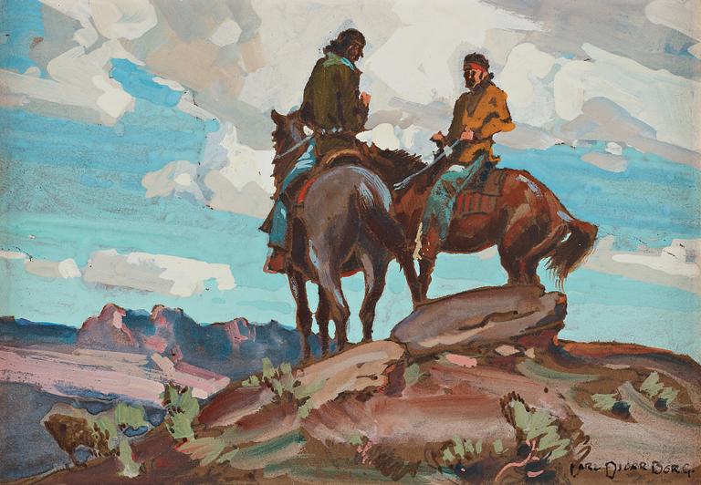 Carl Oscar Borg, Native americans on horseback.