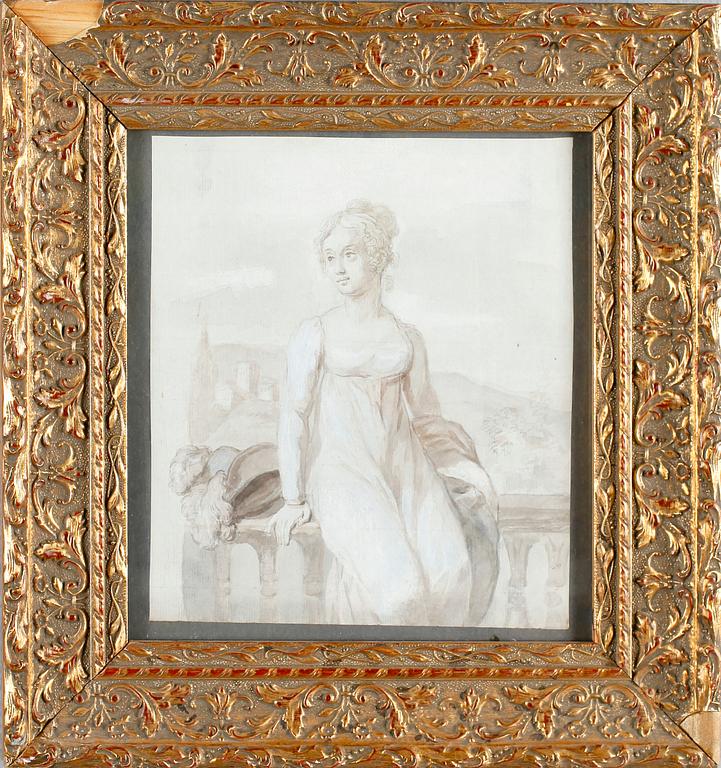 OKÄND KONSTNÄR, akvarell, 1800-talets första hälft.