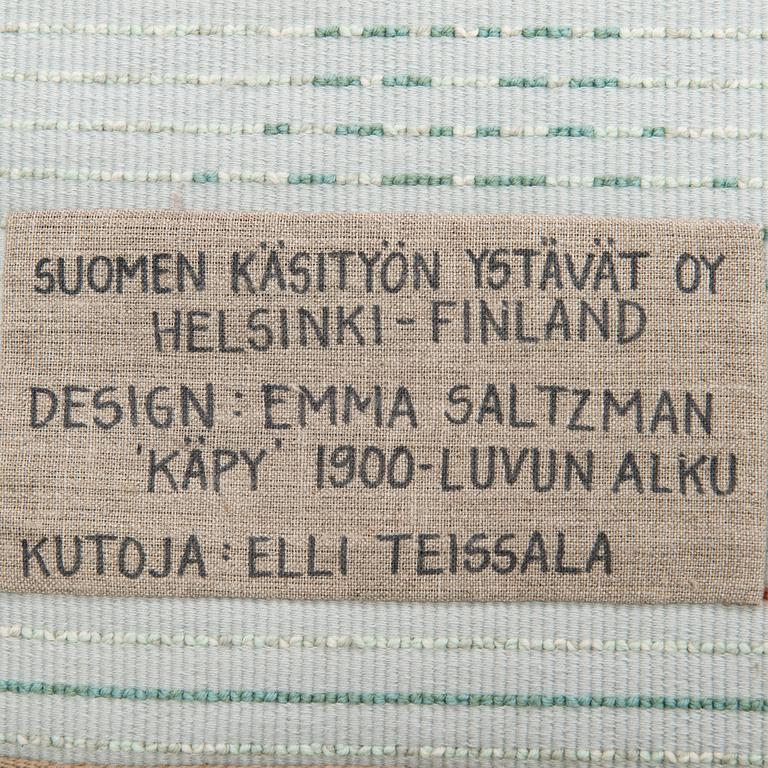 Emma Saltzman, ryarug for Friends of Finnish Handicraft. Circa 180 x 120 cm.