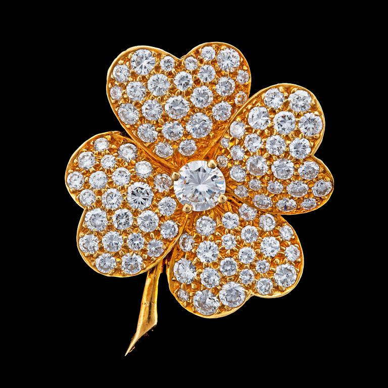 A Van Cleef & Arpels 'Cosmos' brilliant cut diamond brooch, tot. 3.73 cts, Geneva 1985.