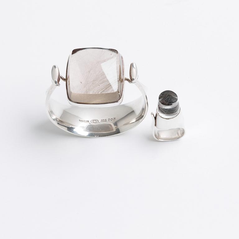 VIVANNA TORUN BÜLOW HÜBE, armring och ring, Firma Georg Jensen, Köpenhamn efter 1945, sterling.