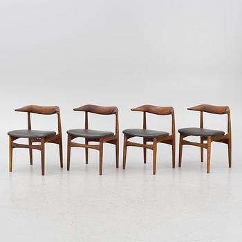Knud Faerch, stolar, 4 st "Kohornstolen", nr 521, Slagelse Möbelvaerke, Danmark.