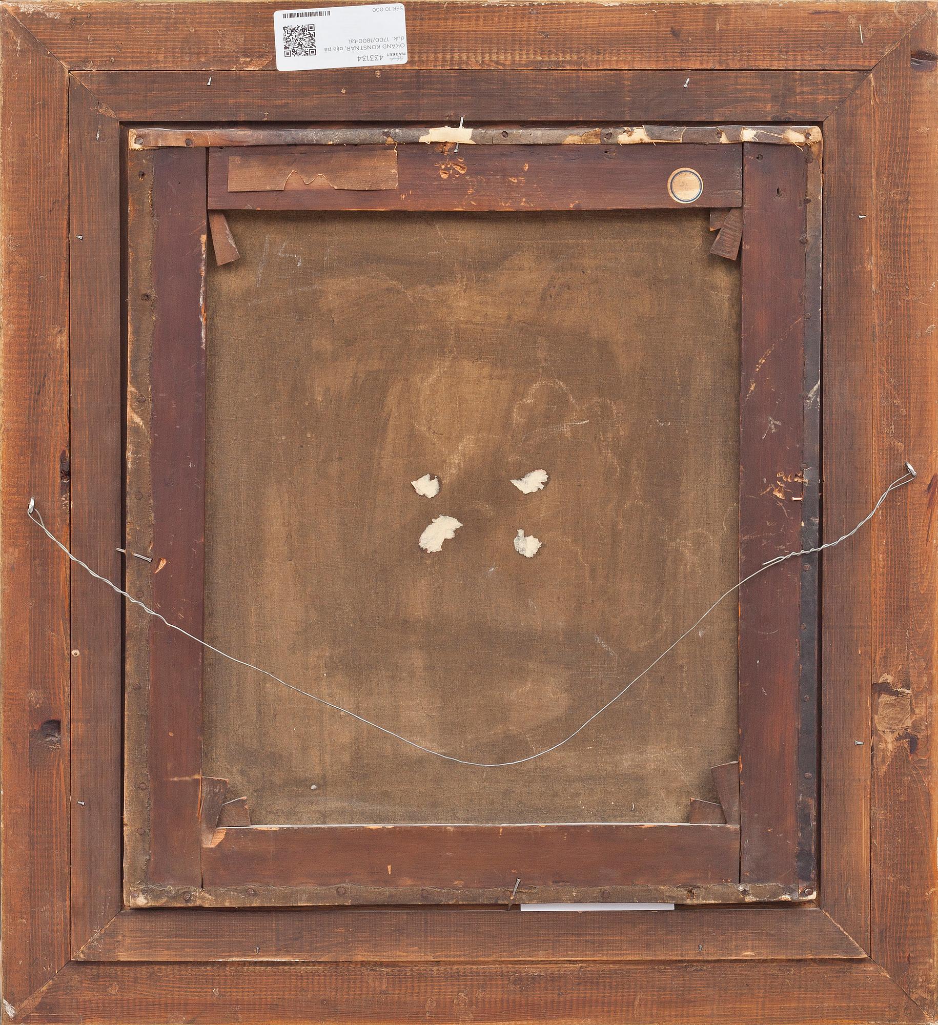 OKÄND KONSTNÄR, olja på papper, limmad på duk, 1800-tal.