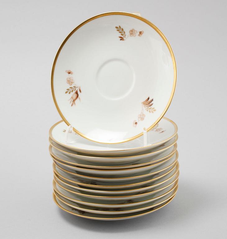 KAFFESERVIS, 26 delar, porslin, "Brun rose", Royal Copenhagen, 1900-talets andra hälft.