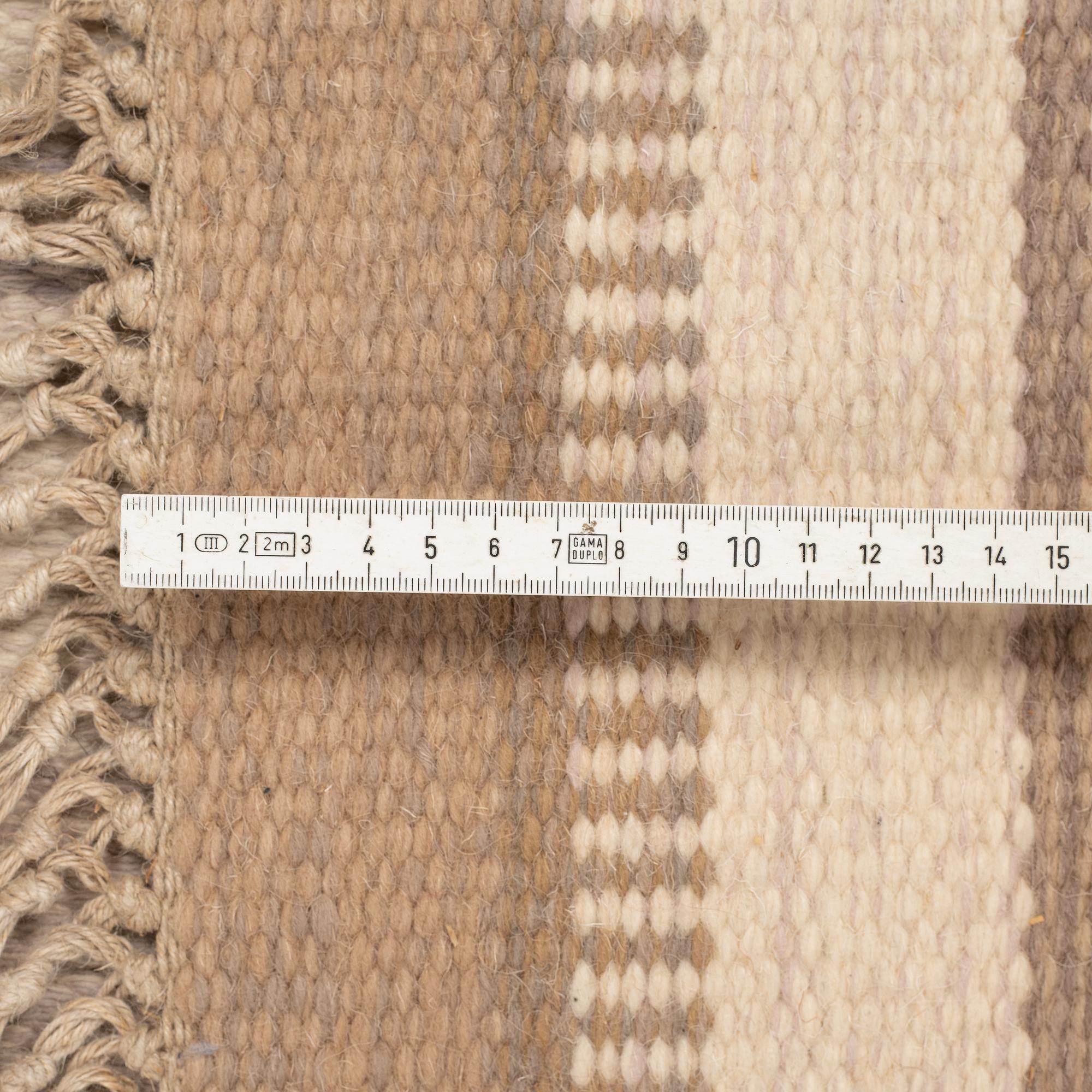 A carpet, double weave, ca 235-237 x 165-166 cm, signed ML (according to the owner Margareta Lundahl).