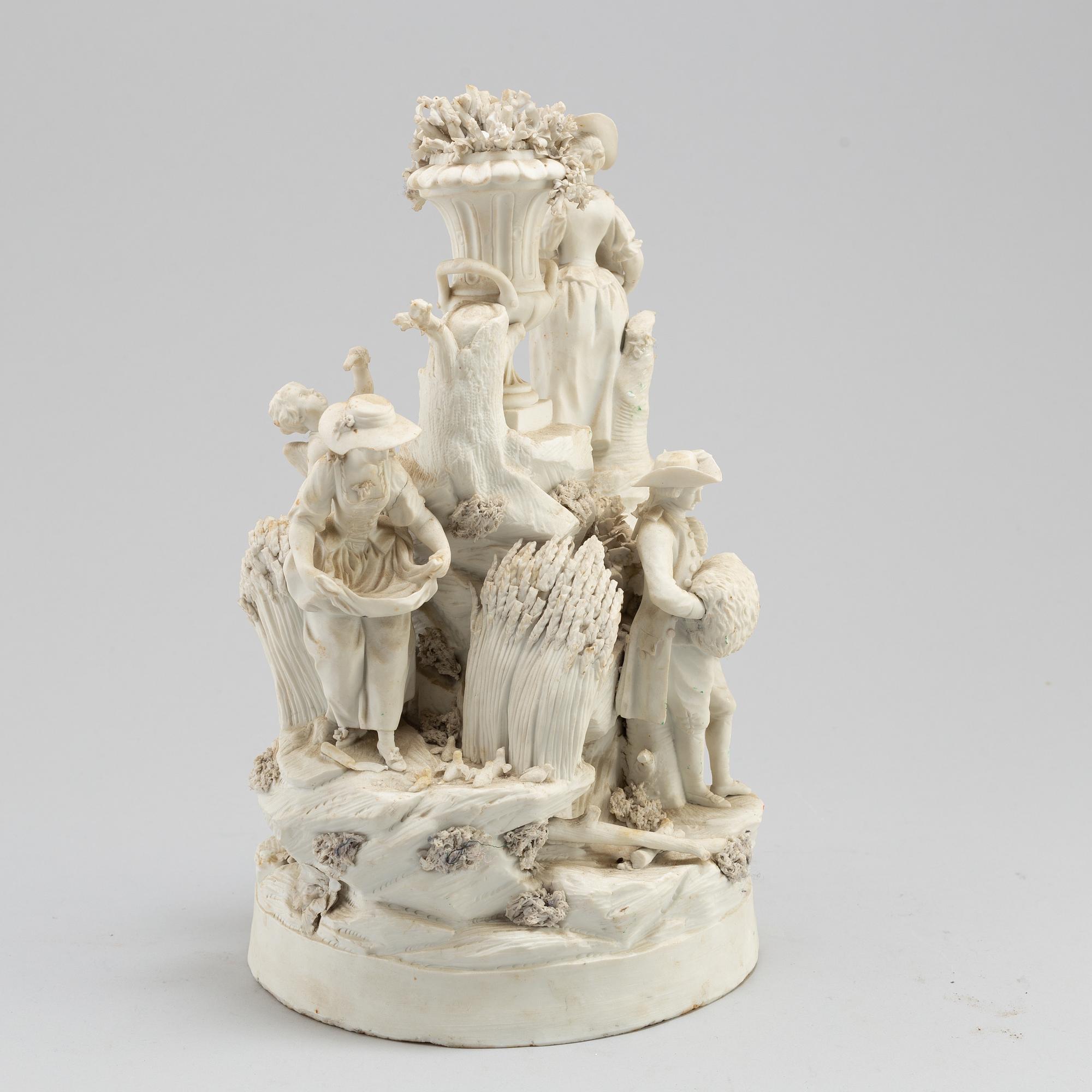 A porcelain figurine group circa 1900.