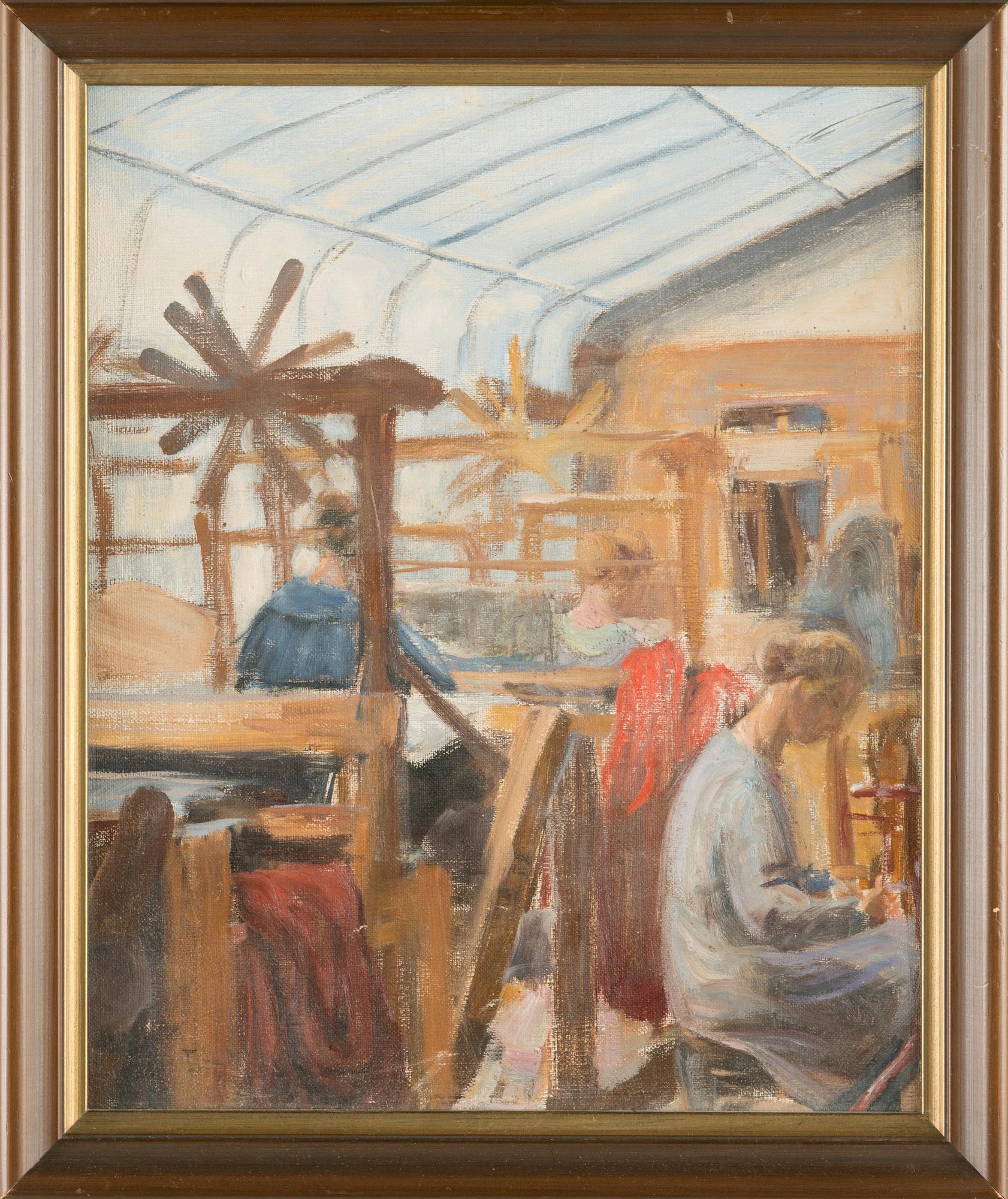 Tyra Malmström, oil on canvas laid on board, signed.