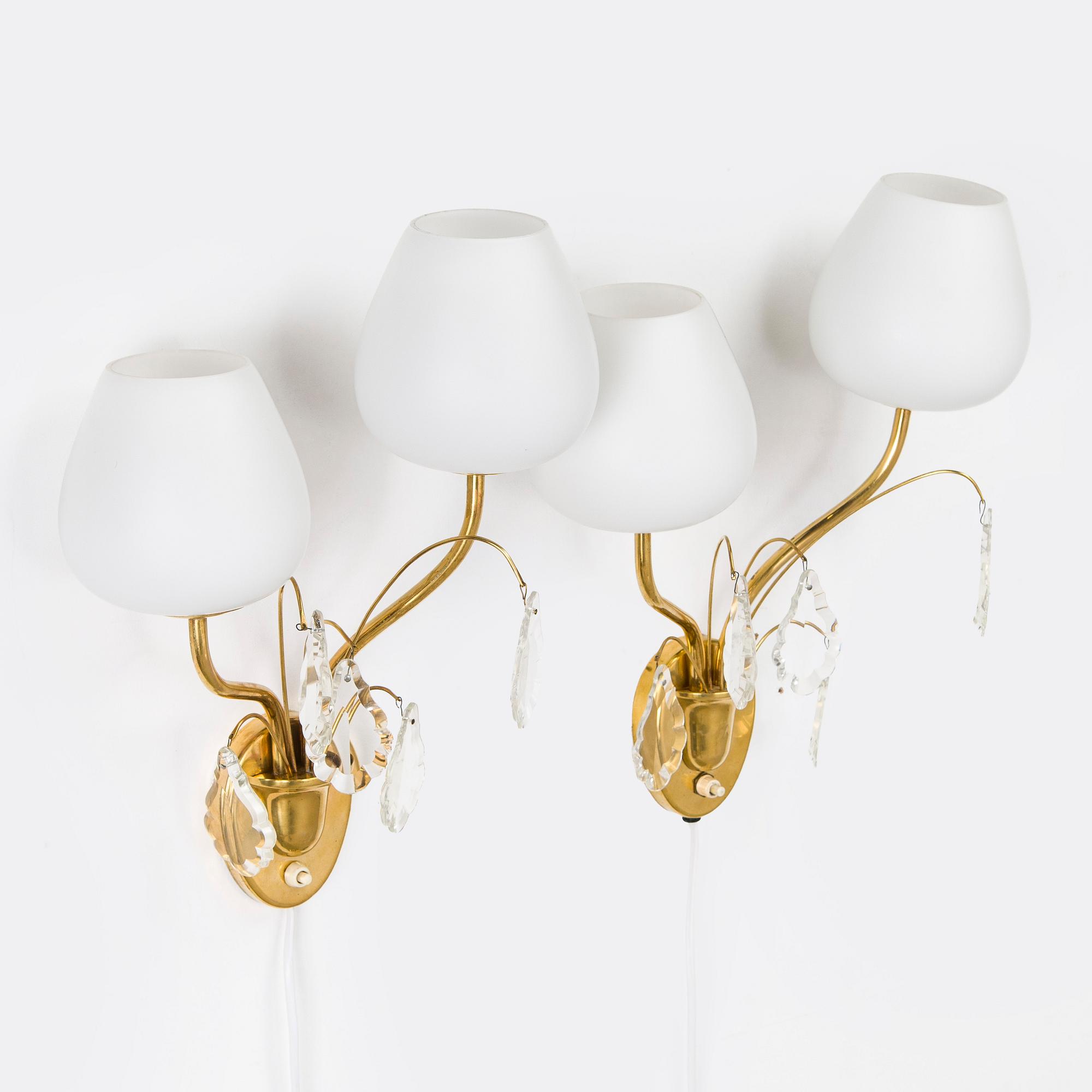 A pair of mid-20th century wall lights, Valinte, Finland.