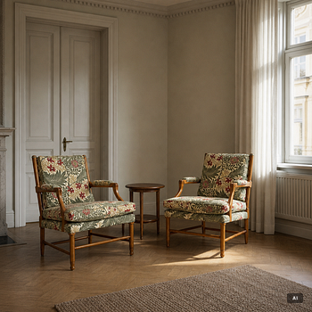 Fåtöljer, ett par, "Gripsholm", Norell Möbel.