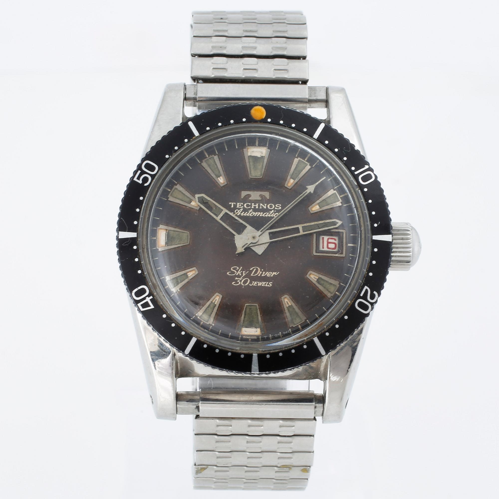 TECHNOS, Sky Diver, wrist watch, 37,5 mm.